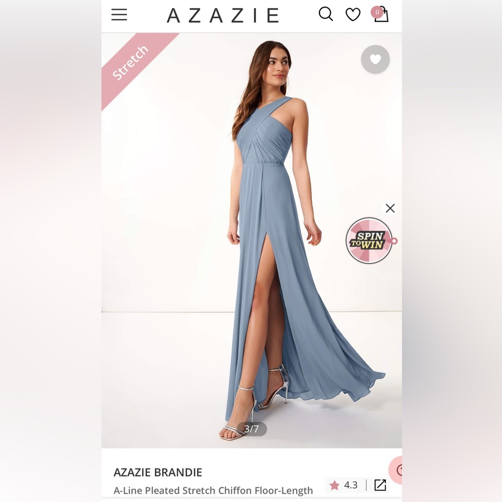 Azazie Dusty Blue Bridesmaid dress - Brandie